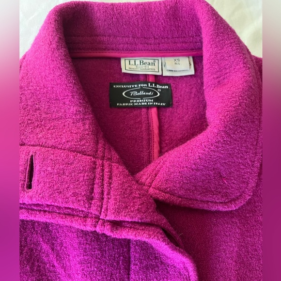 L.L. Bean with Bellandi Womens Coat Pink 100% Wool Made in Italy Fushia Size XS - Picture 6 of 13
